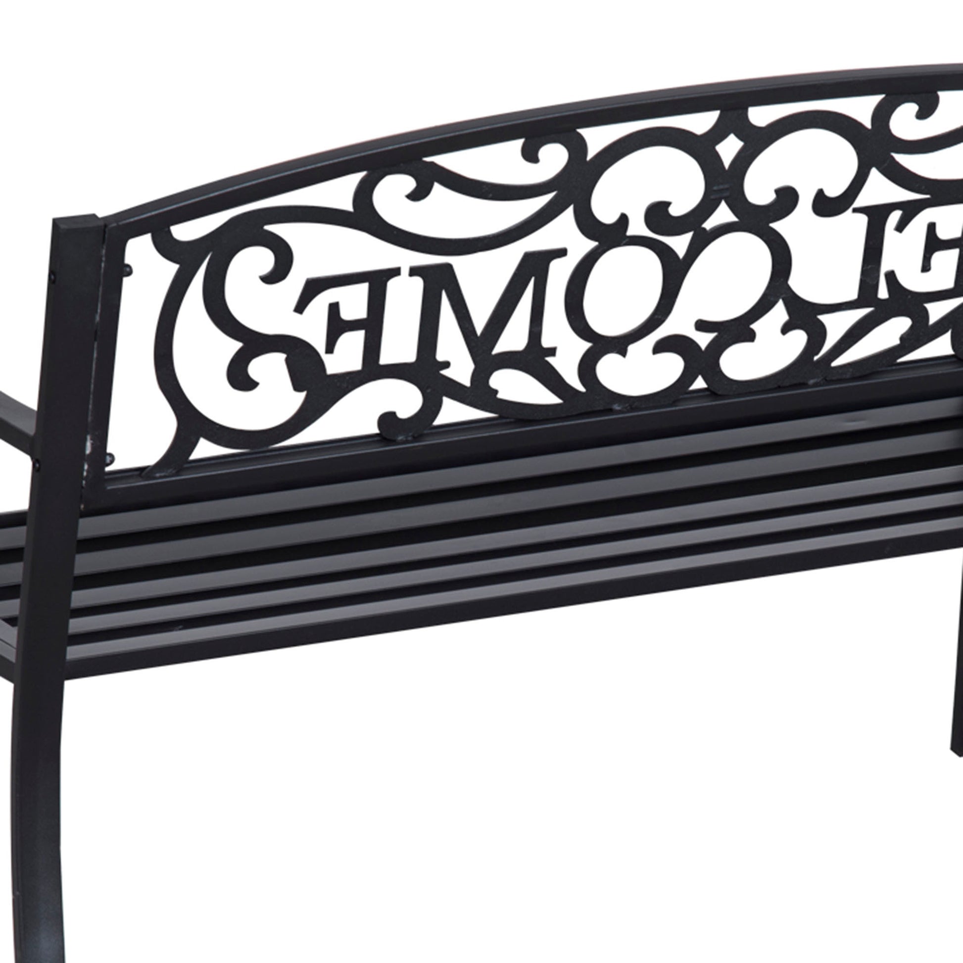 Outsunny 50" Outdoor Metal Welcome Bench, Garden