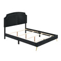 Black Queen Bed With Nailhead Trim - Box Spring