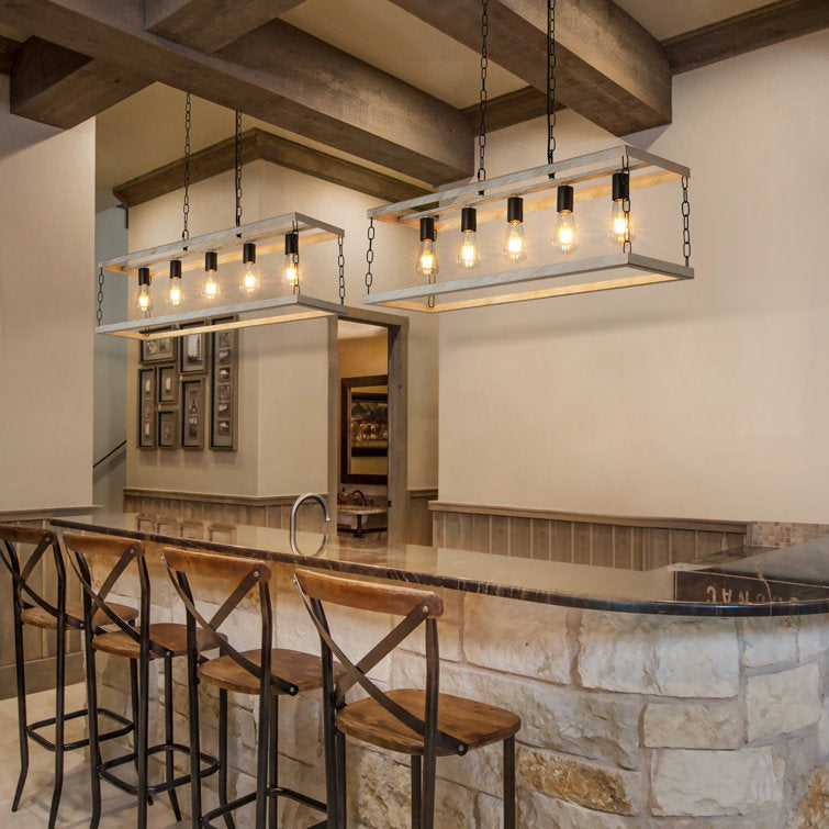 Filep 5 Light Farmhouse Kitchen Island Pendant