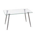 51 Inch Glass Dining Table Set For 4, Dining