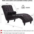 Button Tufted Chaise Lounge Indoor With Solid