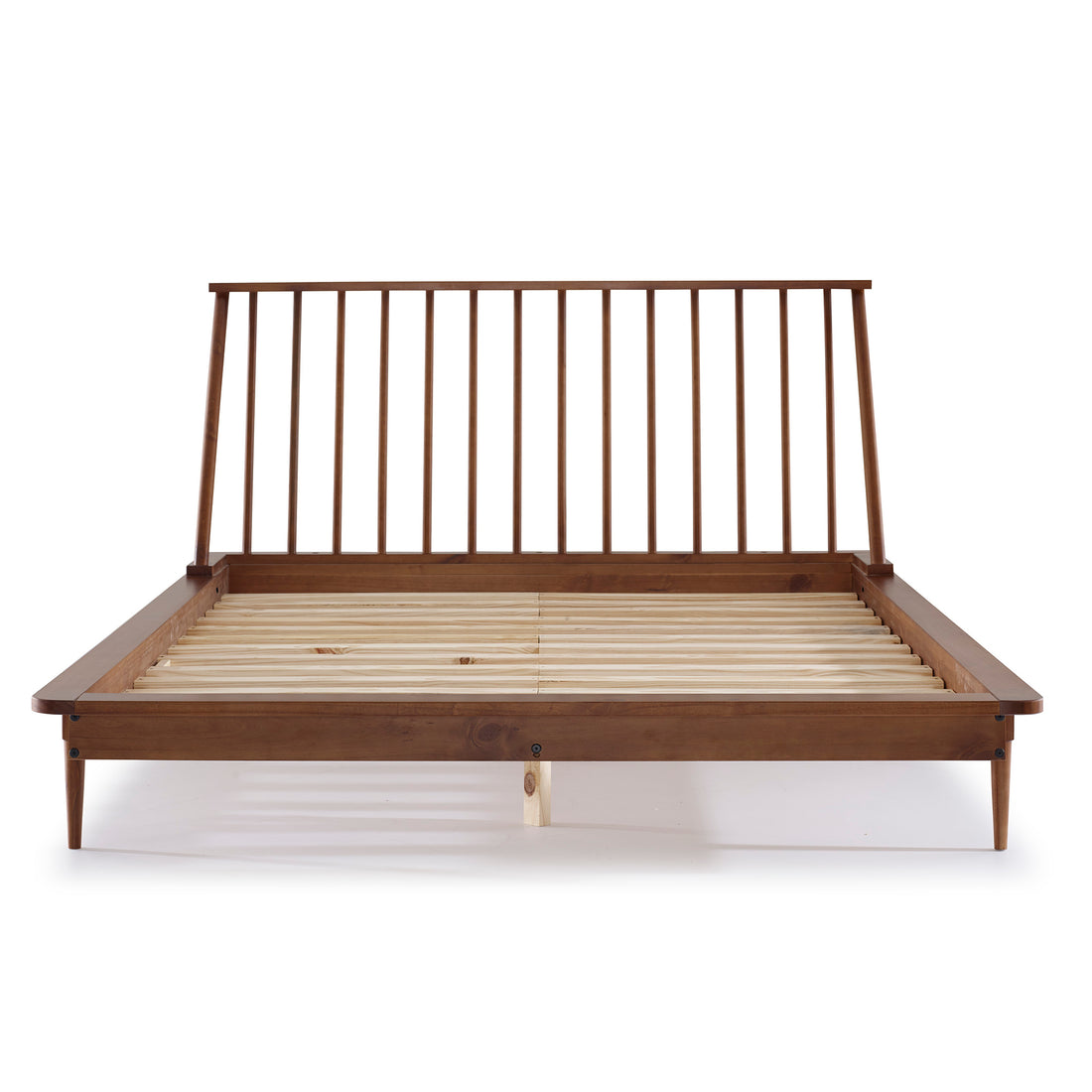 Mid Century Modern Solid Wood Queen Platform Bed