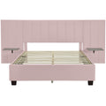 Queen Size Upholstered Platform Bed With Big -