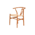 Natural Solid Wood Wishbone Design Backrest Chair