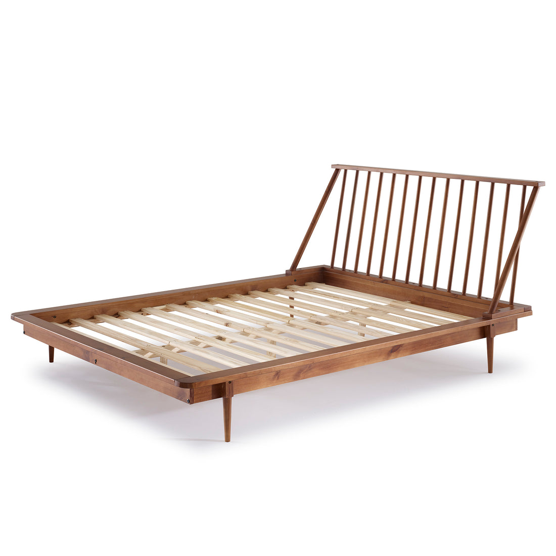 Mid Century Modern Solid Wood Queen Platform Bed