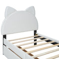 Twin Size Upholstered Platform Bed with Cartoon Ears box spring not