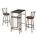 3 Piece Bar Steels Kitchen Dining Room Table Set