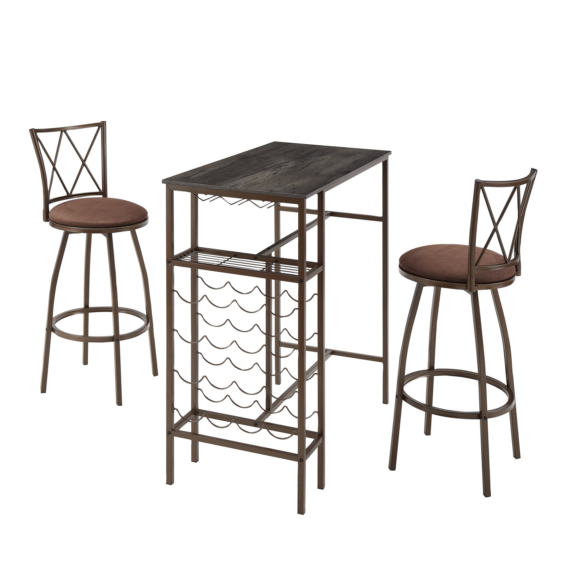 3 Piece Bar Steels Kitchen Dining Room Table Set