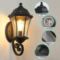 Outdoor Waterproof Glass Retro Wall Lamp 2 pack black-traditional-acrylic