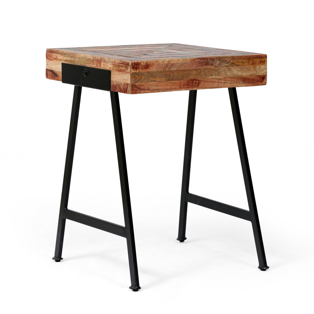 Wood & Iron End Table - Natural Wood Metal