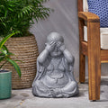 Harrod Outdoor Monk Statue, Stone Gray stone gray-magnesium oxide