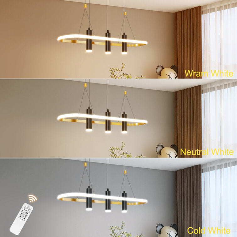 Javeriah 4 Light Black Gold Dimmable Led Pendant