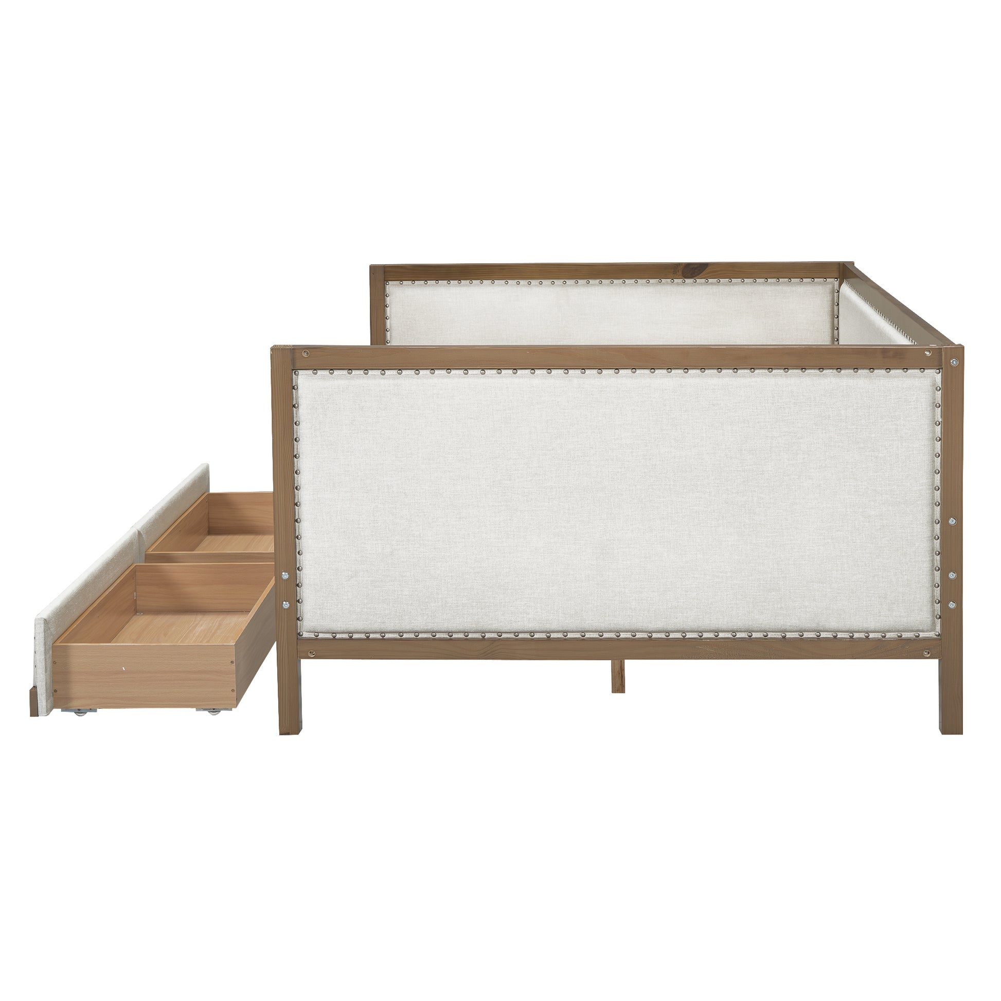 Full Size Upholstered Daybed With 2 Drawers And -