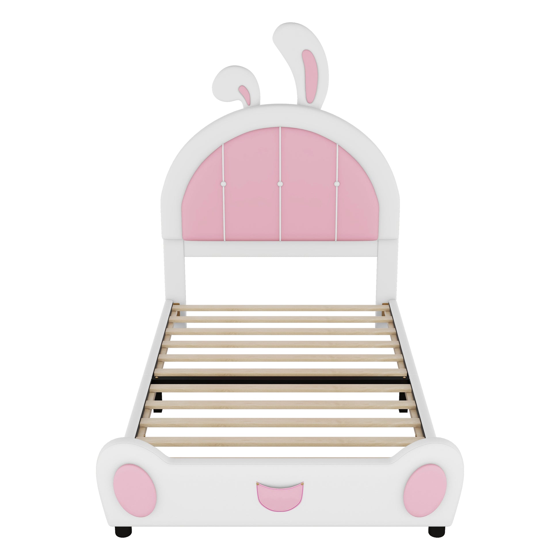 Twin Size Upholstered Platform Bed With Rabbit