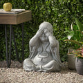 Harrod Outdoor Monk Statue, Stone Gray stone gray-magnesium oxide