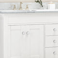 61'' Bathroom Vanity with Marble Top & Double Ceramic white-plywood