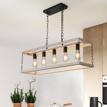 Filep 5 Light Farmhouse Kitchen Island Pendant