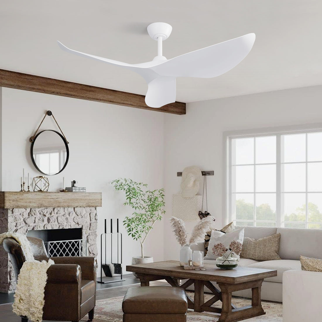 38 Inch Ceiling Fan Without Light, Modern Indoor