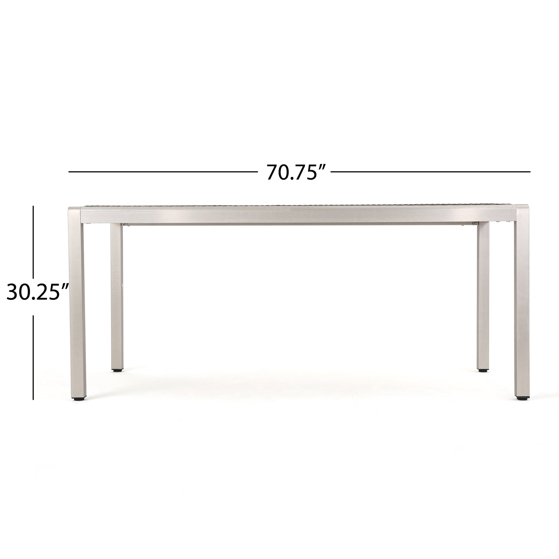 Outdoor Aluminum Dining Table with Wicker Top,