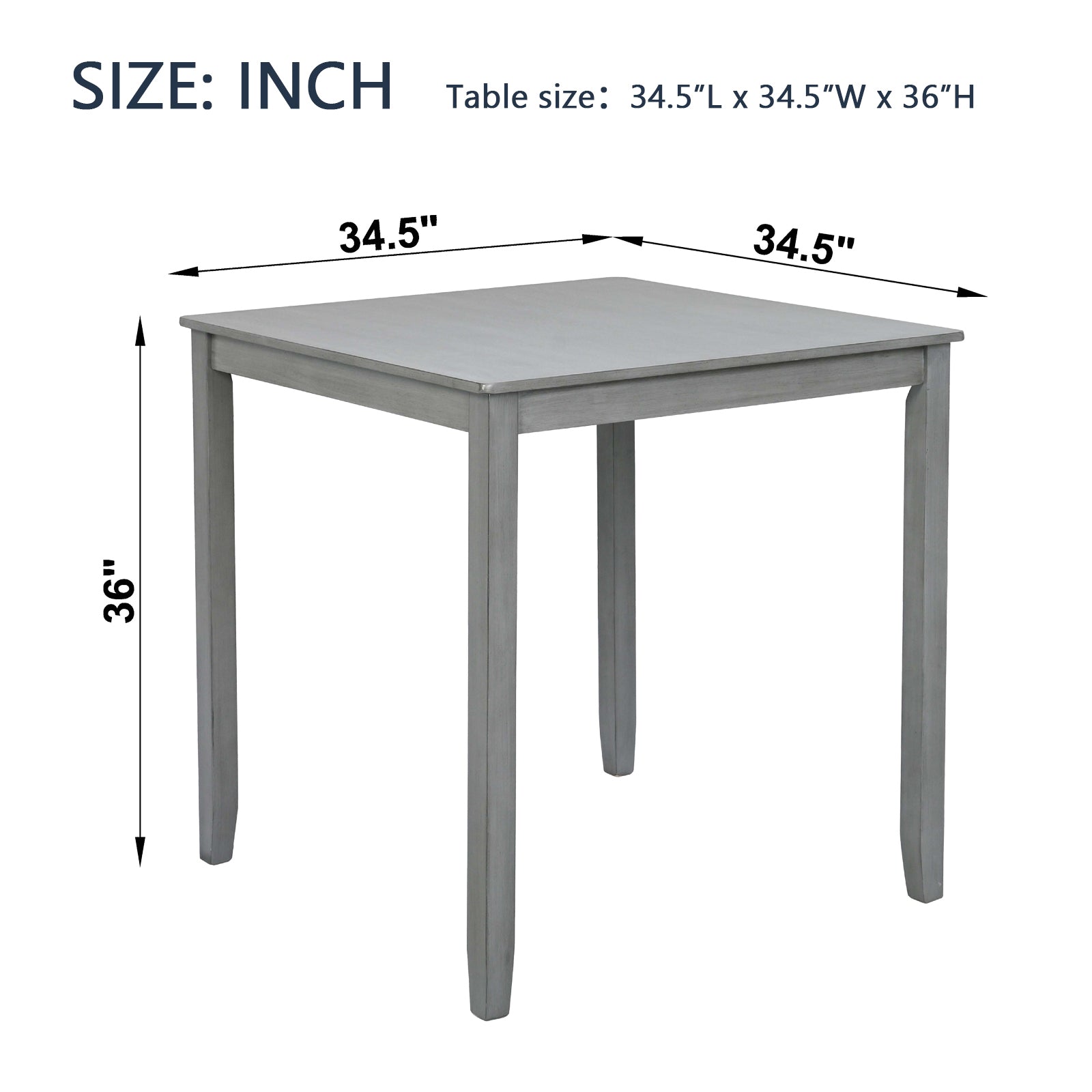 Wooden Dining Square Table, Kitchen Table For