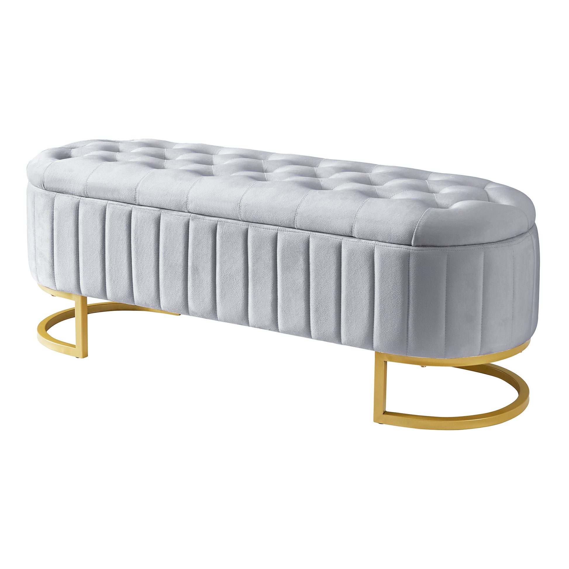 Elegant Upholstered Velvet Storage Ottoman With