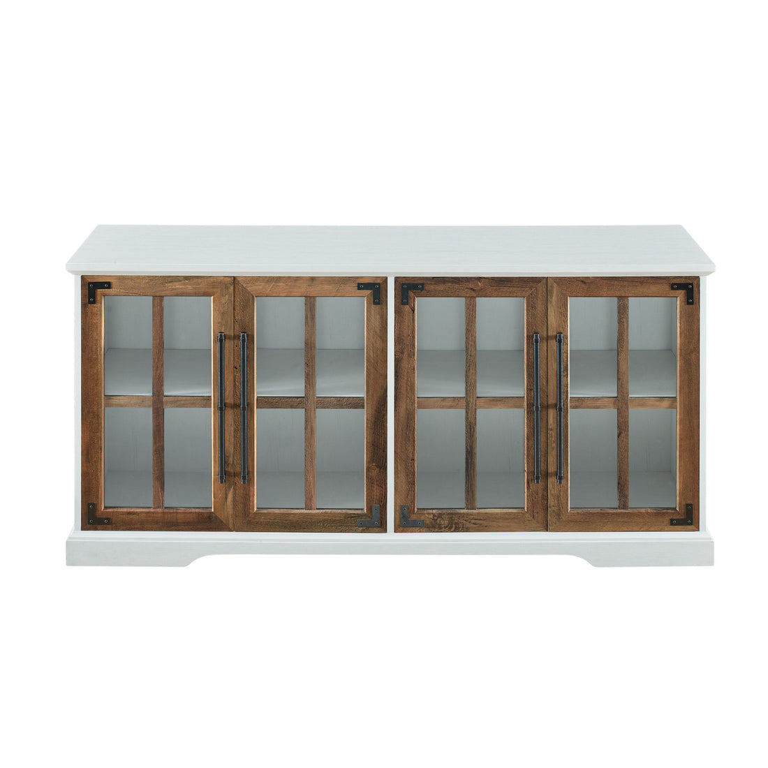 Modern Farmhouse Two Tone Windowpane Glass Door