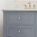 61'' Bathroom Vanity with Marble Top & Double Ceramic gray-plywood