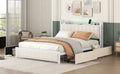 Queen Bed Frame With Led Headboard, Upholstered