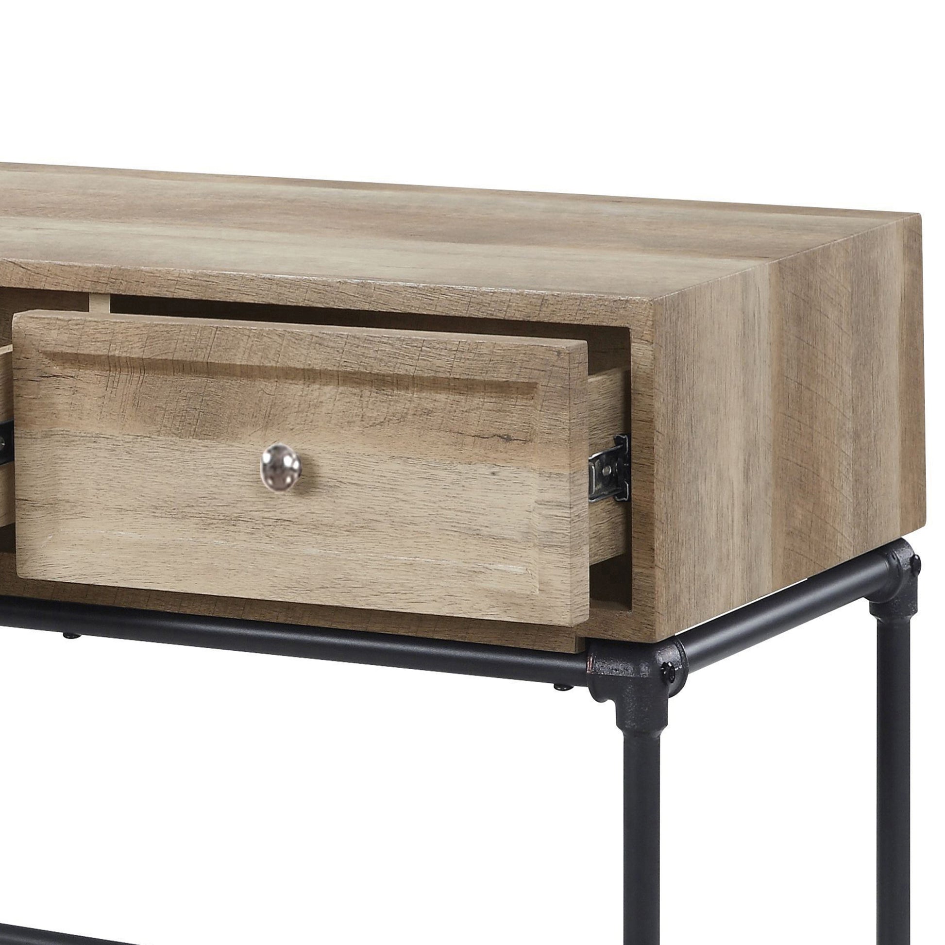 Mankato Oak And Sandy Black Sofa Table - Oak