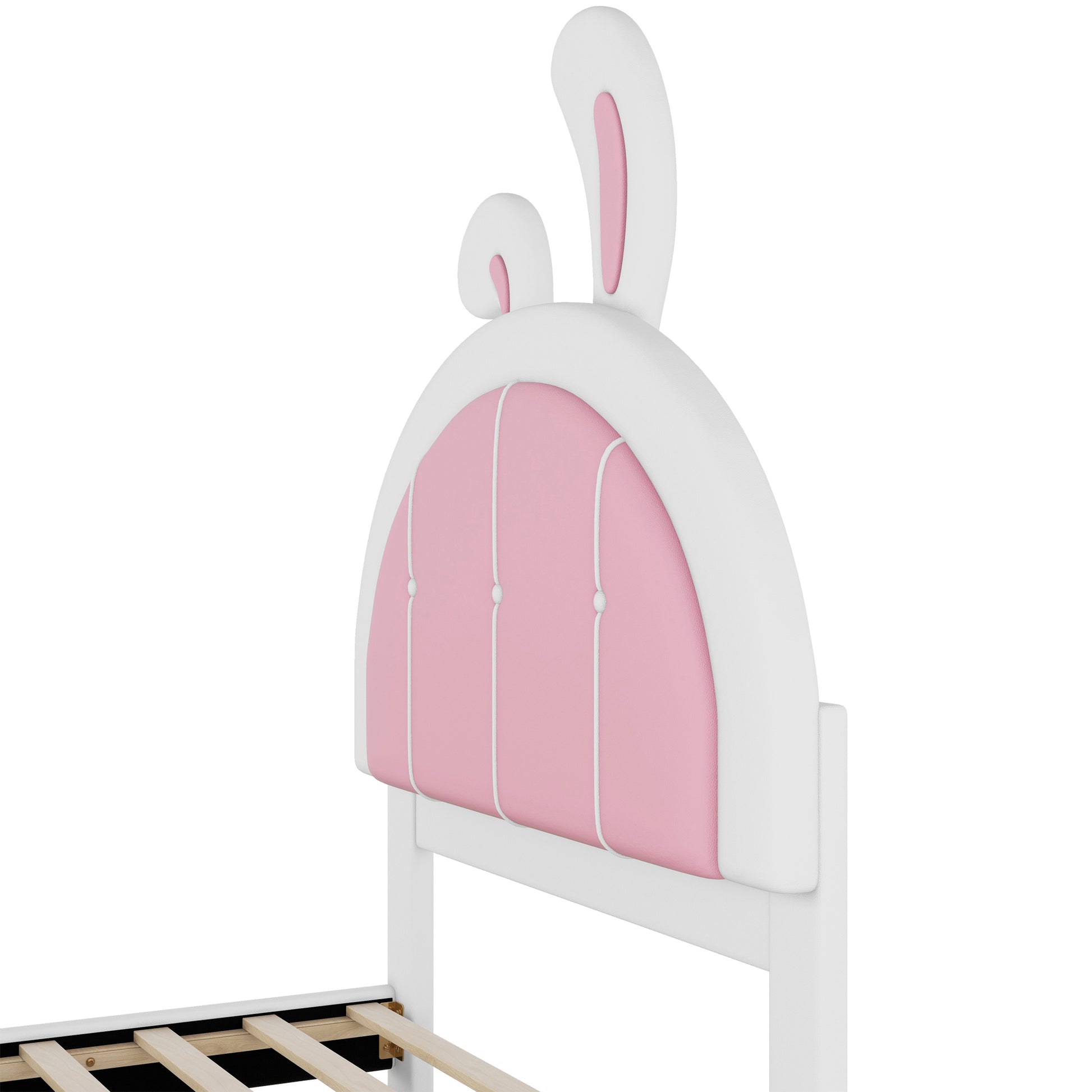 Twin Size Upholstered Platform Bed With Rabbit