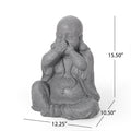 Harrod Outdoor Monk Statue, Stone Gray stone gray-magnesium oxide