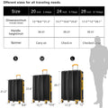 Hardside Luggage Sets 3 Pieces, Expandable Luggages black-abs