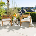 Outdoor Acacia Wood Club Chairs, 2 Pcs Set,