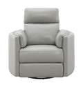 Sagen Glider Recliner W Swivel, Gray Leather Aire