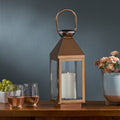 15.5'' H Stainless Steel Tabletop Lantern - Rose