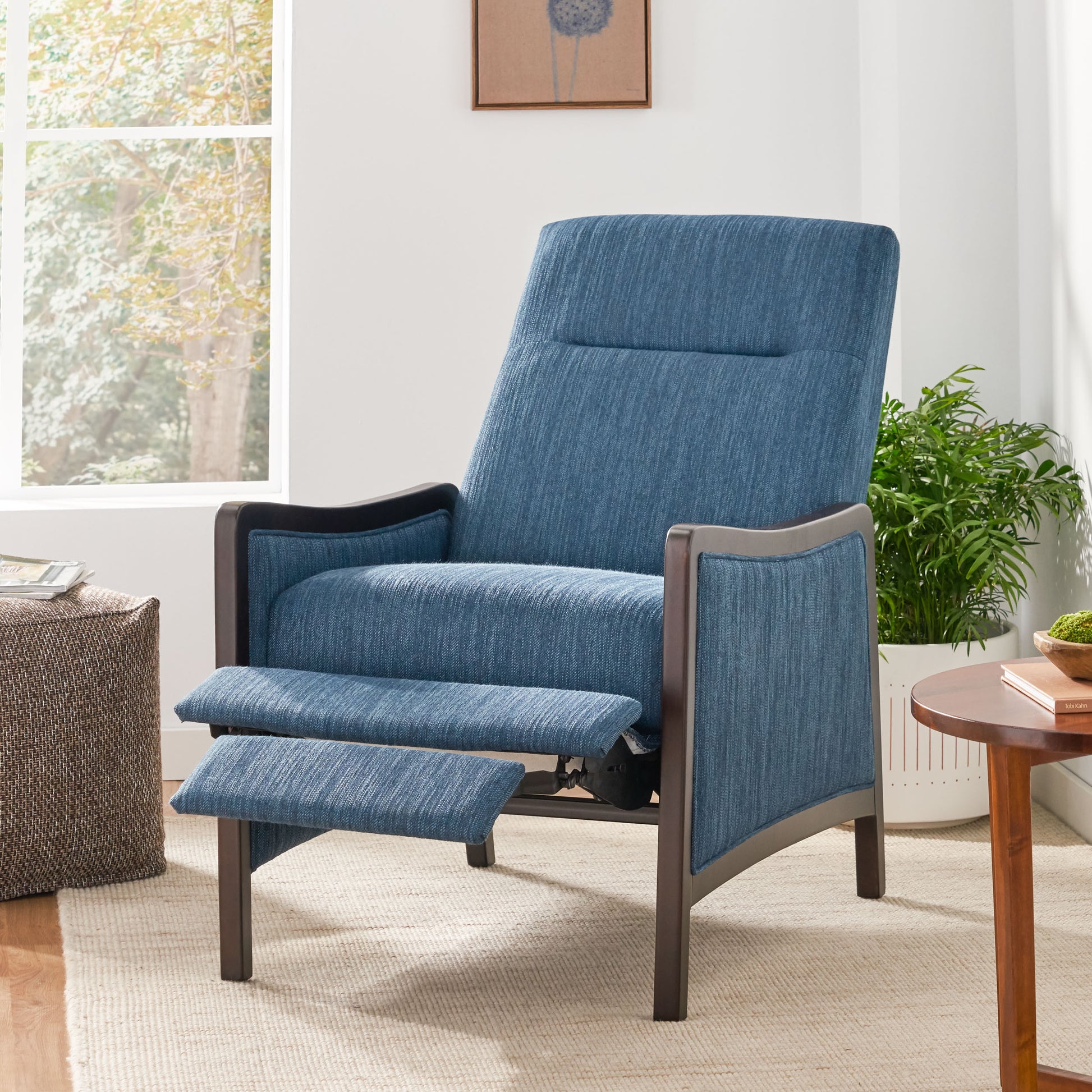Recliner Chair - Navy Blue Fabric