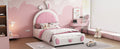 Twin Size Upholstered Platform Bed With Rabbit