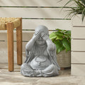 Harrod Outdoor Monk Statue, Stone Gray stone gray-magnesium oxide