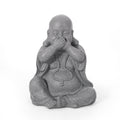 Harrod Outdoor Monk Statue, Stone Gray stone gray-magnesium oxide