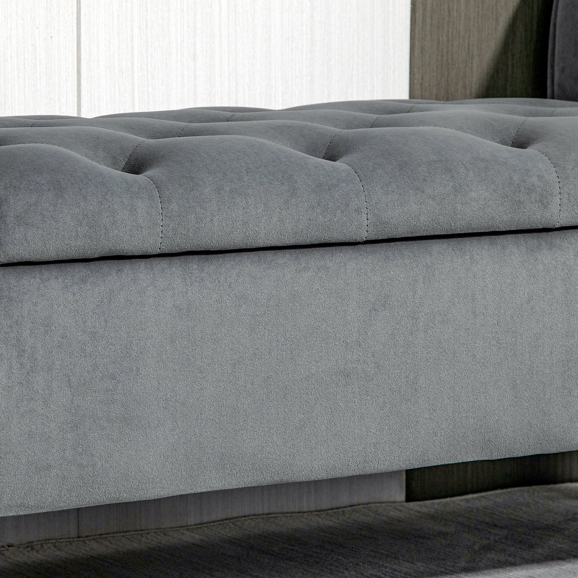 Homcom Button Tufted Storage Ottoman Bench