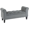 Homcom Button Tufted Storage Ottoman Bench