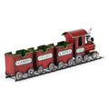 Dark Red Metal Train with Three Cars Decor