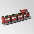 Dark Red Metal Train with Three Cars Decor