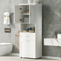 Tall Bathroom Cabinet With Laundry Basket, Large