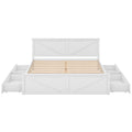 King Size Wooden Platform Bed With Four Storage -