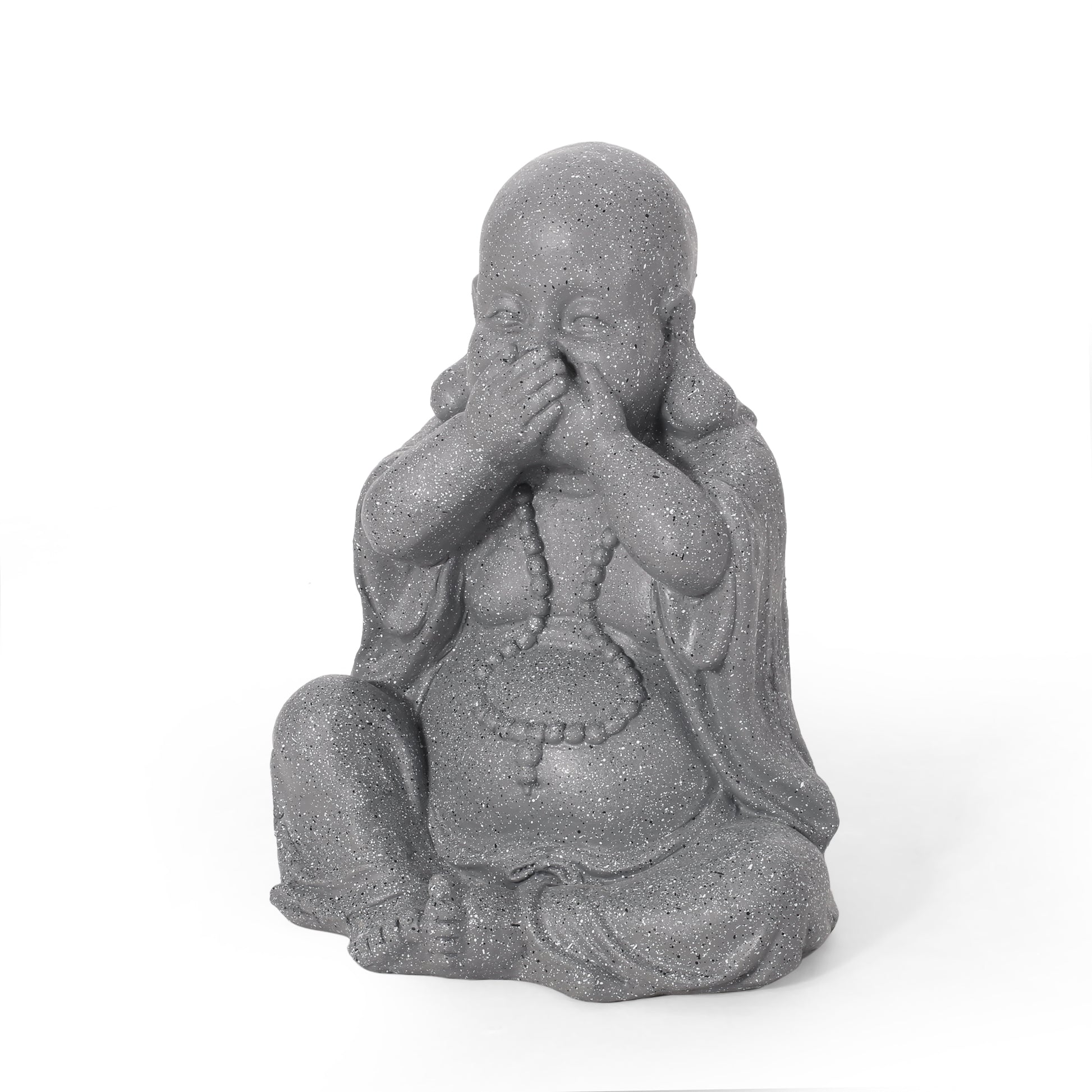 Harrod Outdoor Monk Statue, Stone Gray stone gray-magnesium oxide