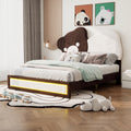 Full Size Upholstered Platform Bed With Bear