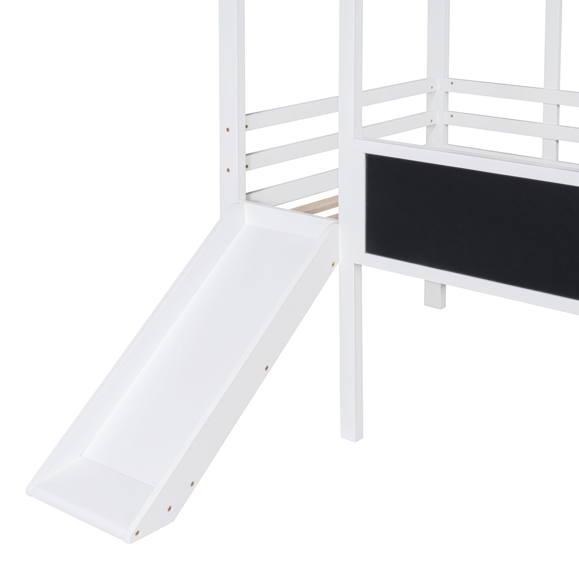 Twin Size Loft Bed With Ladder And Slide, House