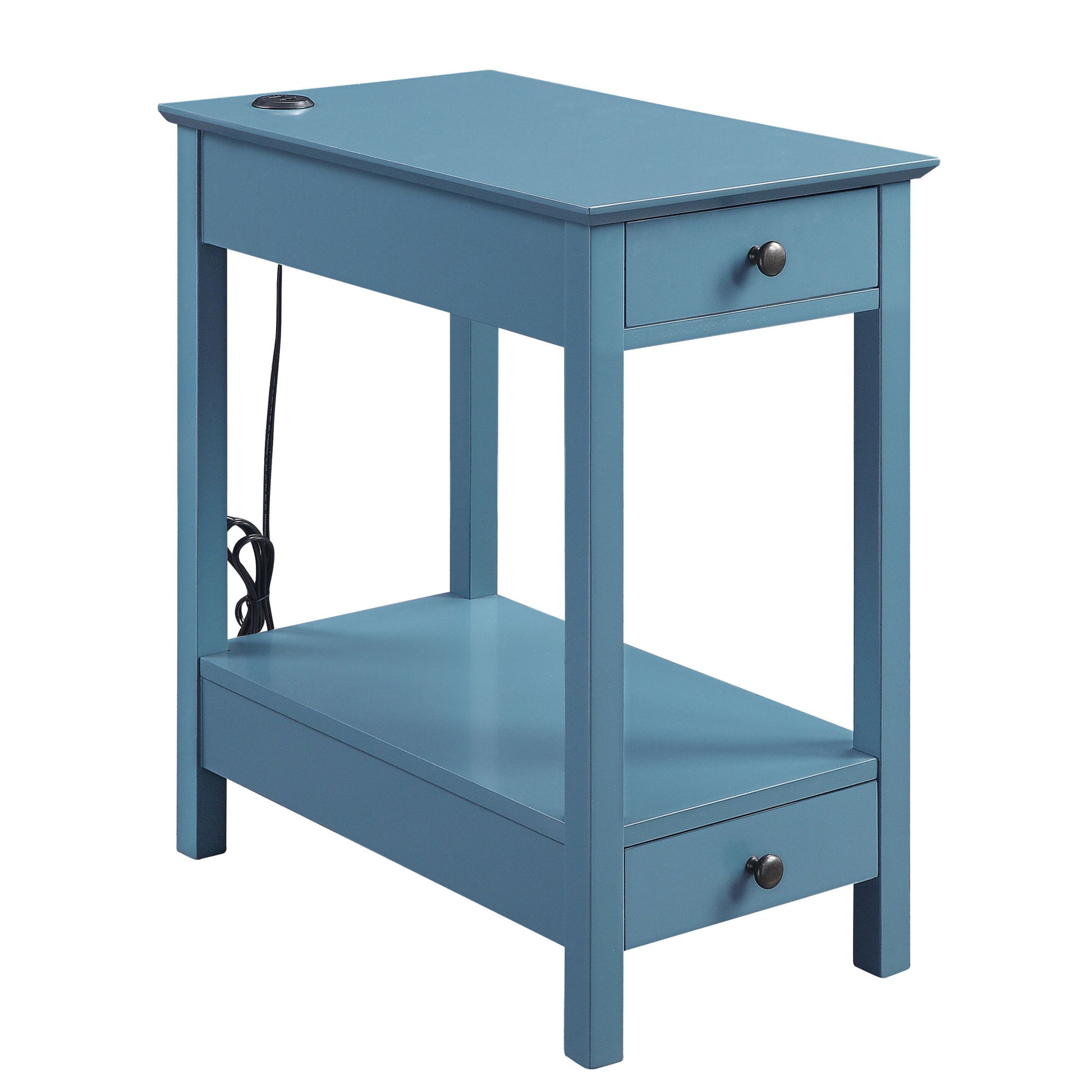 Teal Storage Accent Table With Usb - Teal Primary