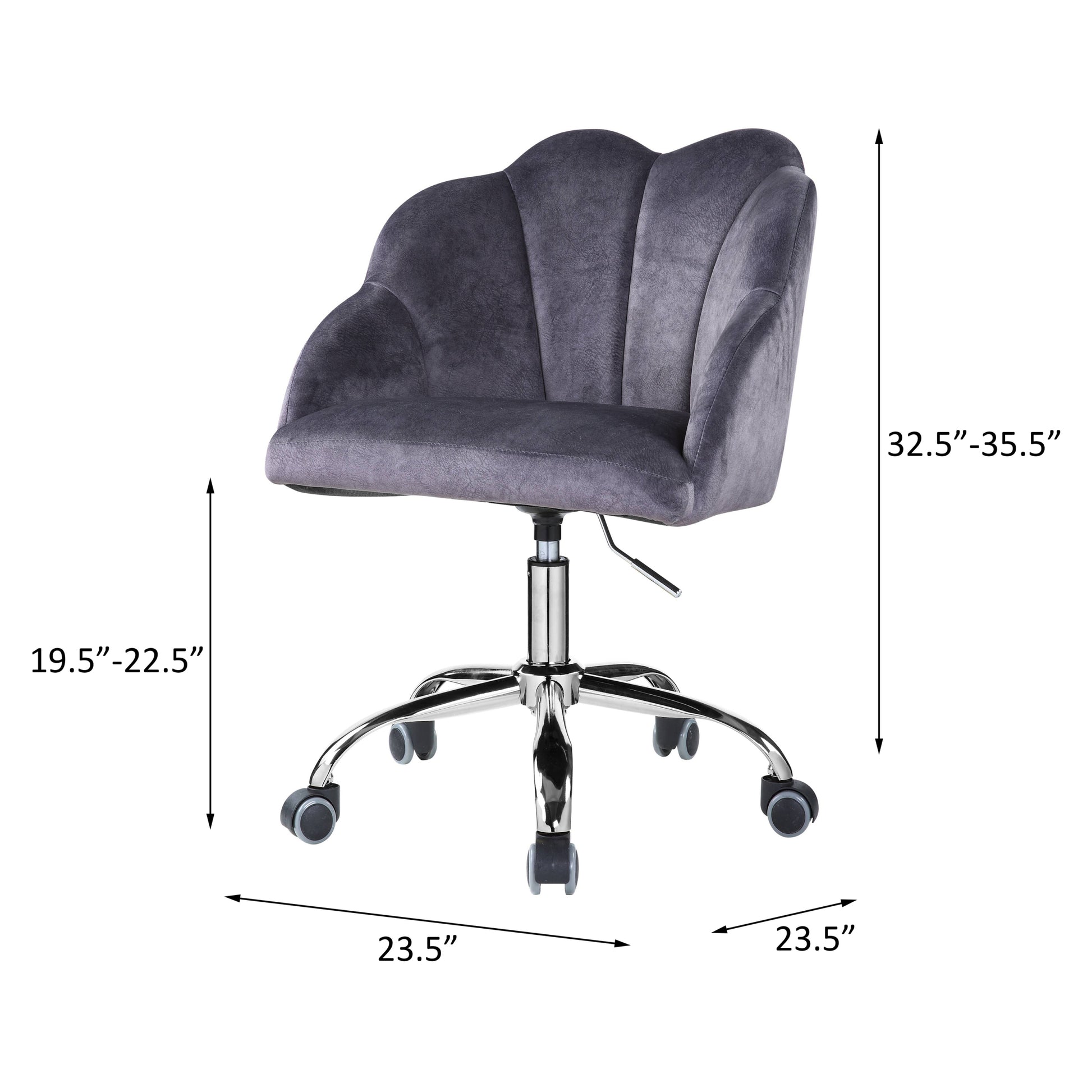 Dark Grey And Chrome Barrel Office Chair With -